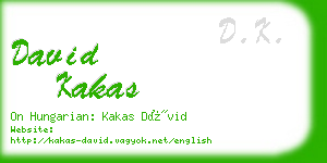 david kakas business card